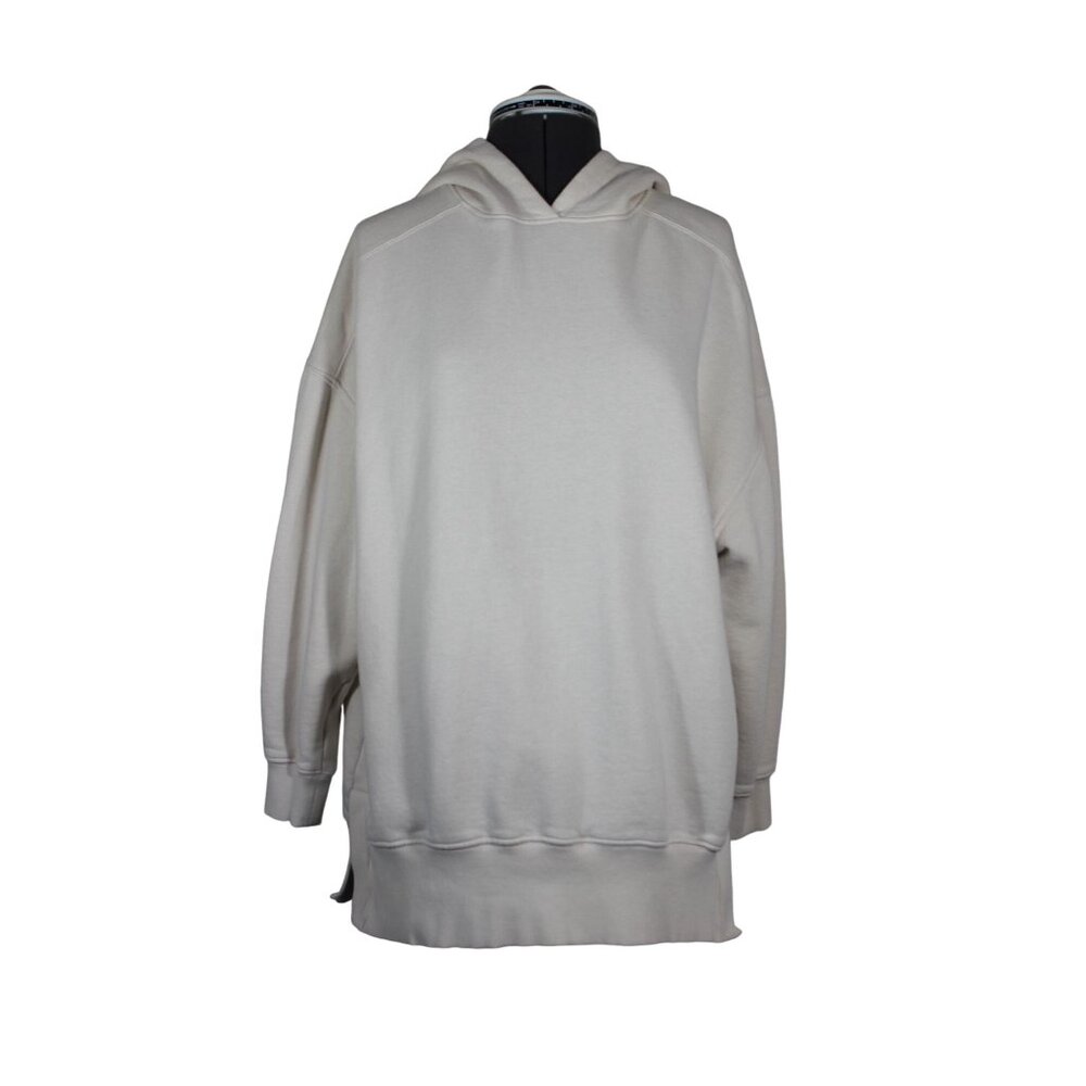MNG Mango women's off white hooded fleece pullover‎ sweatshirt M